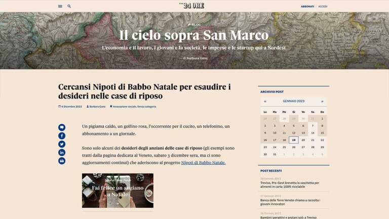 anteprima articolo del Sole 24 ore
